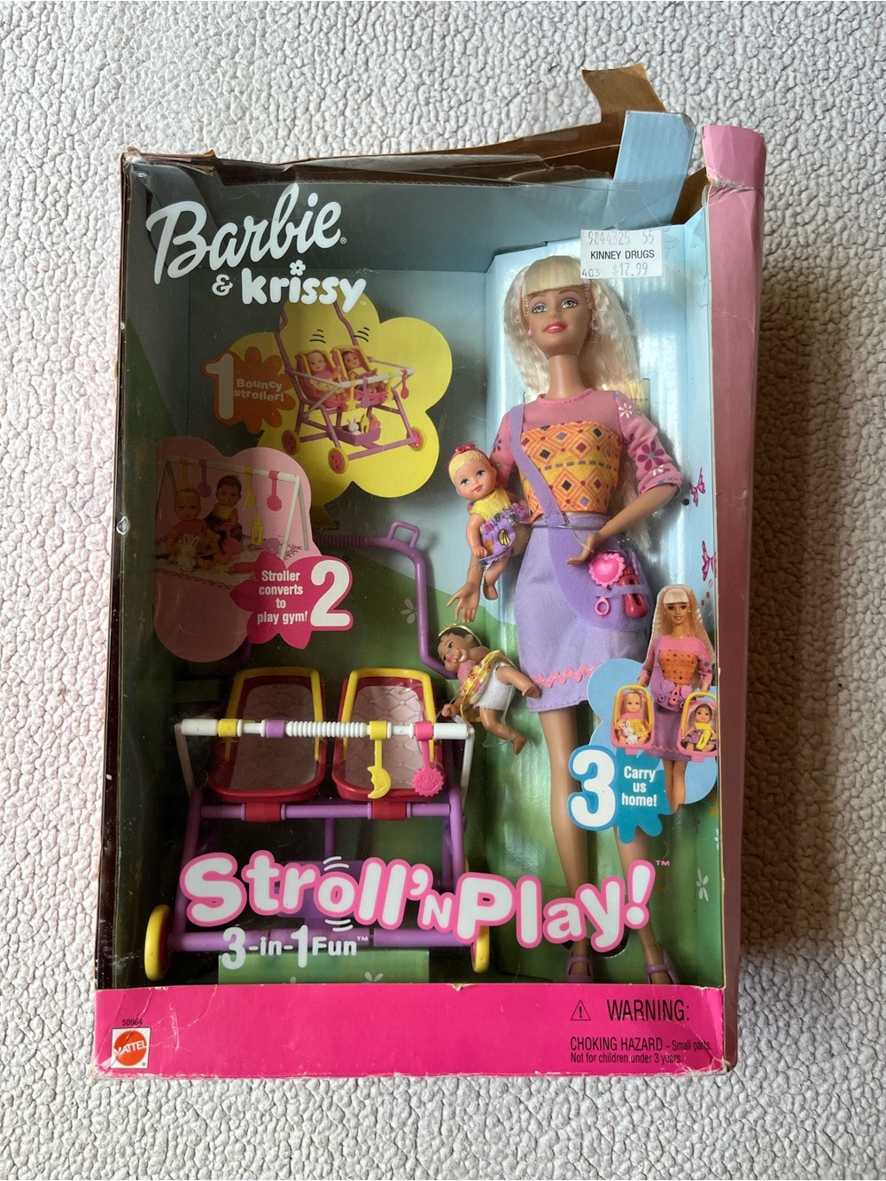 Vintage 2001 Barbie & Krissy Stroll n Play 3-in-1 Fun Doll Set